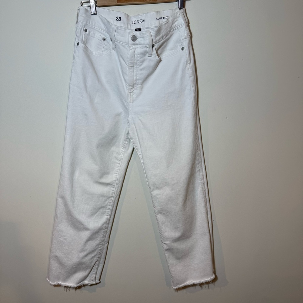 J. Crew White Cropped Ankle Jeans